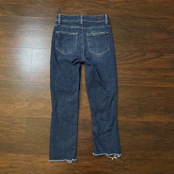Paige dark wash Hoxton ankle raw hem skinny jeans size 25 - Picture 4 of 13